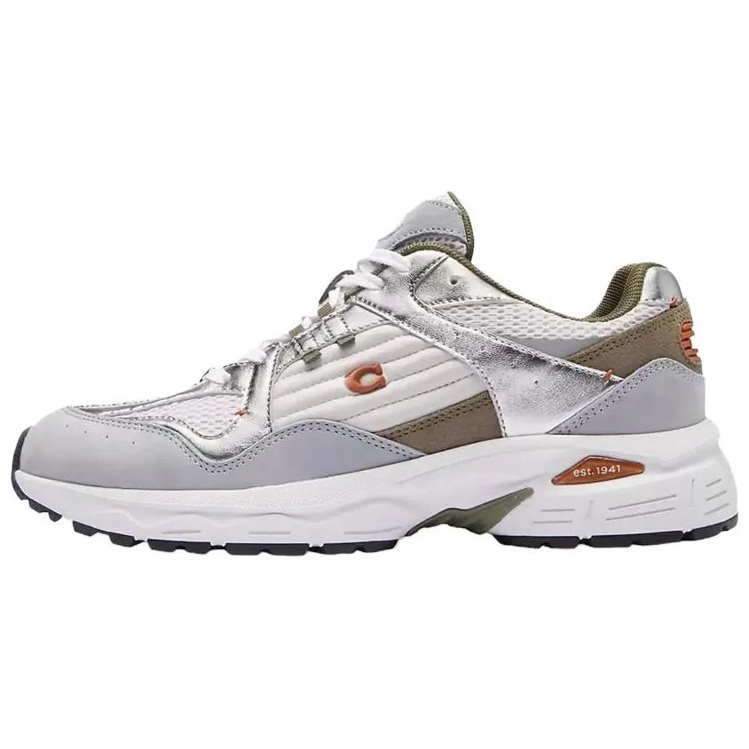 COACH Signature C301 Cow Leather Low top Casual Shoes Women's Gray