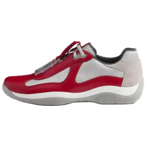 PRADA America's Cup Leather Low top Casual Shoes Men's Red