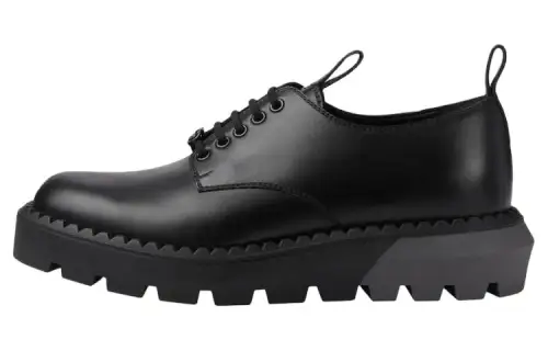 Gucci Leather Lace Up Low 'Black Grey'