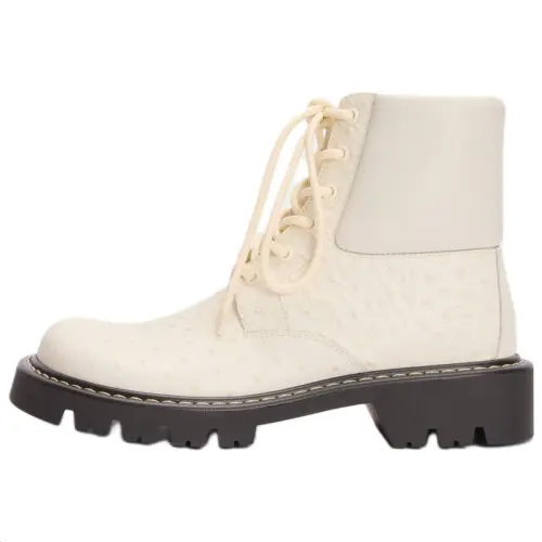 LOEWE Sierra Calfskin Ankle Boots 4cm Men's Ivory White