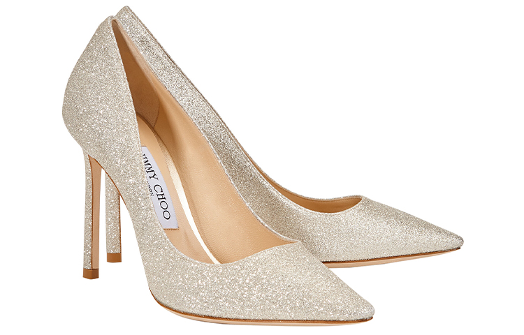 Jimmy Choo Romy Slim Heel High Heels Women's White Gold