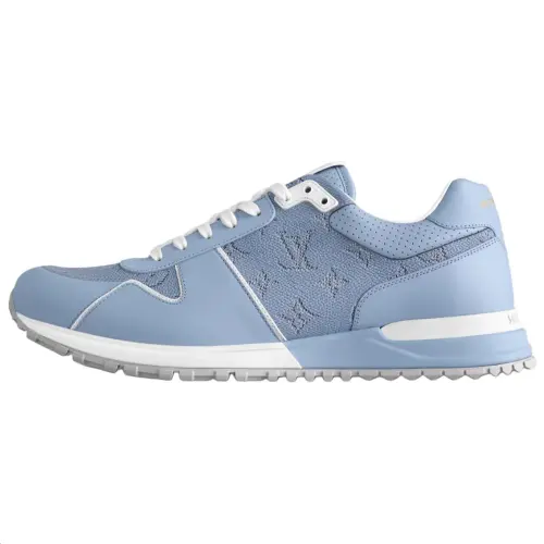 LOUIS VUITTON Run Away Cow Leather Low top Casual Shoes Men's Blue