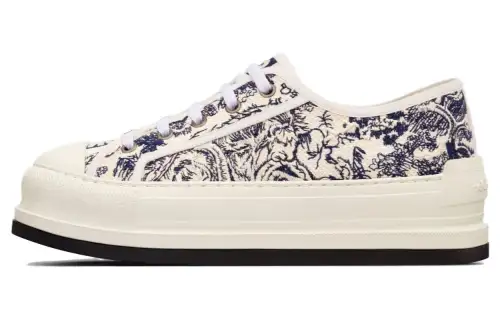 DIOR Walk'n'Dior Platform Shoes Low top Stylish Skateboarding Shoes Women's White Blue