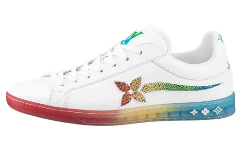 LOUIS VUITTON Luxembourg Samothrace Casual Low top Stylish Skateboarding Shoes Men's White Multicolor