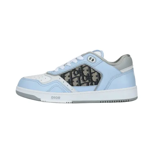 DIOR B27 Low Light Blue White And DIOR Gray Smooth Calfskin With Beige And Black DIOR Oblique Jacquard