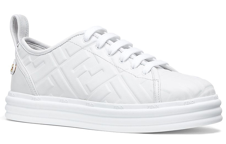 FENDI Leather Flatform White Women's