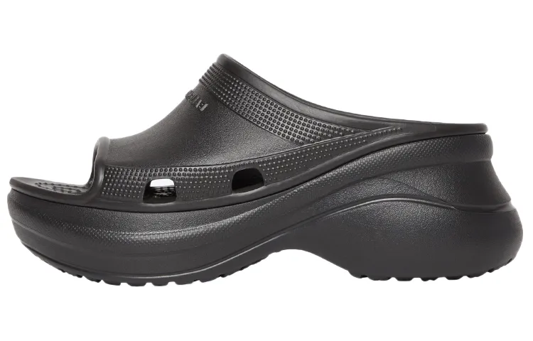 Balenciaga x Crocs Platform Slide Slippers Women's Black