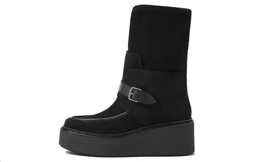 HERMES Hermès Ankle Boot cowhide comfortable and fashionable short boots 6.5cm women's black