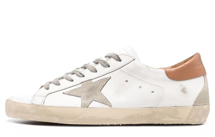 Женские кеды Golden Goose Super-Star (бело-коричневые)