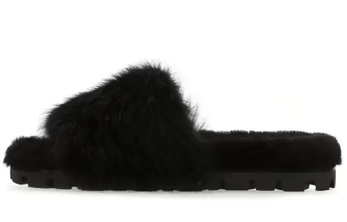 MIU MIU Slide Slippers Women's Black