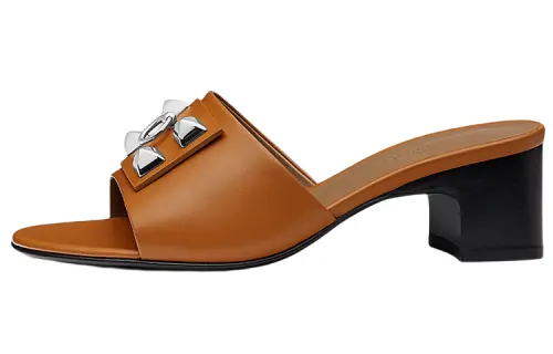 HERMES Slide Slippers Women's Brown