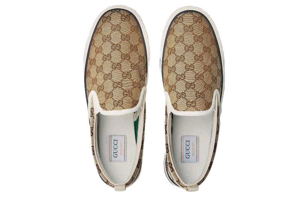 Мужские кеды Gucci Tennis 1977 (коричнево-желтые) — фото 4