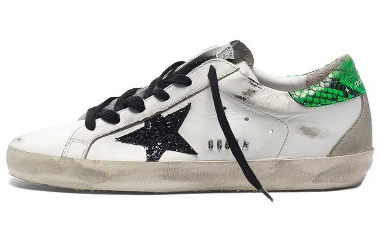 Golden Goose Super Star Skateboard Shoes Women's Low Top White Black Green