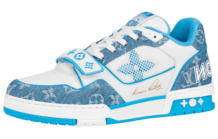Мужские кеды Louis Vuitton LOUIS VUITTON Trainer (голубо-белые)