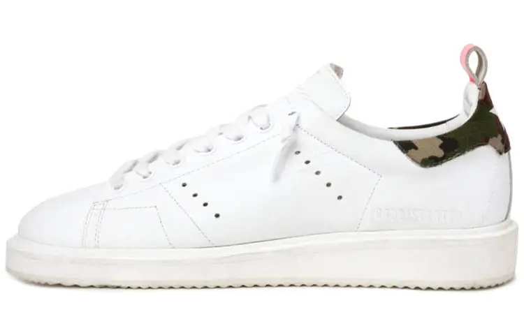 Golden Goose GGDB Starter Cow Leather Stylish Skateboarding Shoes Men's White Red