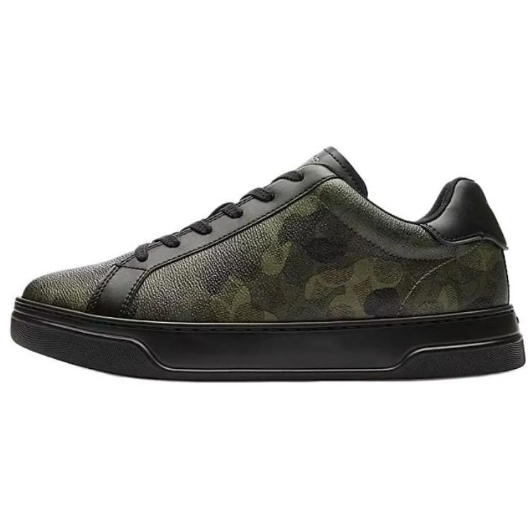 COACH Highline Leather Low top Skateboard Shoes Men's Black