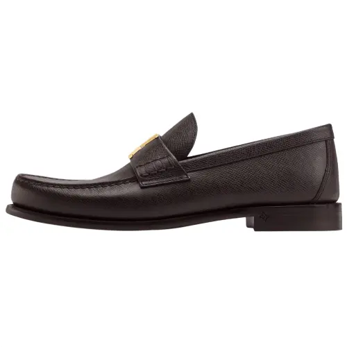 LOUIS VUITTON Major Leather Loafers Men's Brown