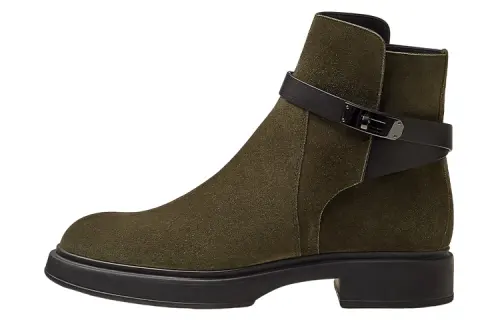HERMES Veo Ankle Boots Men's Green