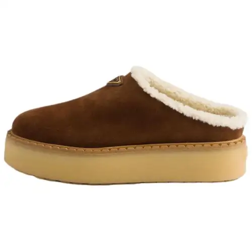 PRADA Closed Toe Slippers 5cm Women's Cocoa Brown