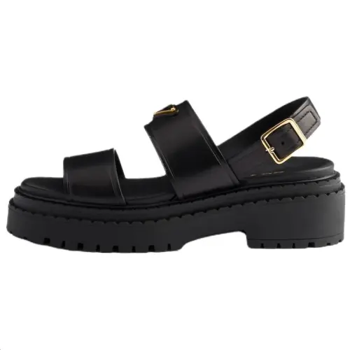 PRADA Leather One Strap Sandals 5.5cm Women's Black