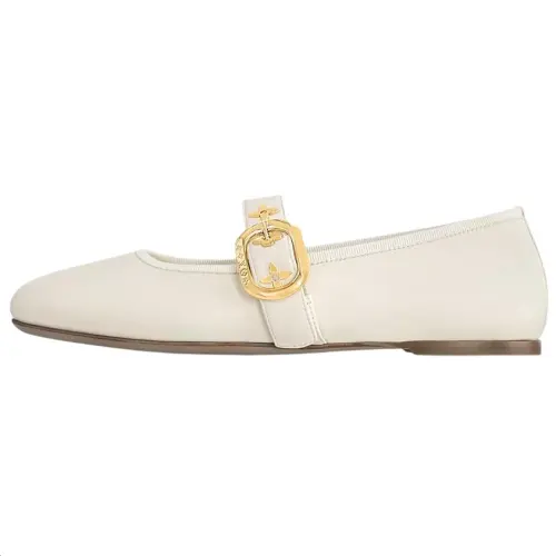 LOUIS VUITTON Romy Flat Mary Jane Shoes Women's White