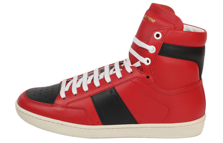 Кеды Saint Laurent Paris (красно-черные)