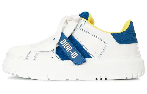 DIOR ID Shell Shoes Comfortable Round Toe Low top Stylish Skateboarding Shoes Women's White Blue