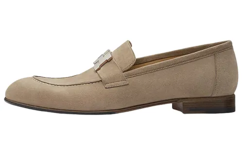 HERMES PARIS Comfortable Men's Casual Shoes Men's Light Brown
