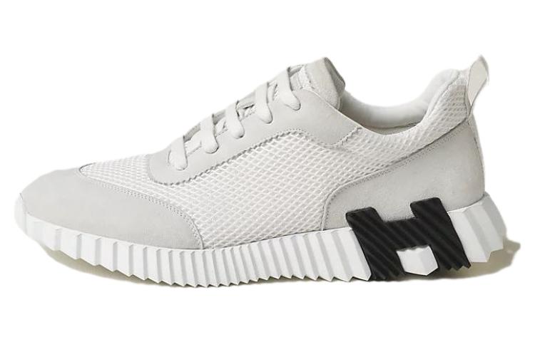 HERMES Bouncing Mesh Low top Casual Shoes Men's White