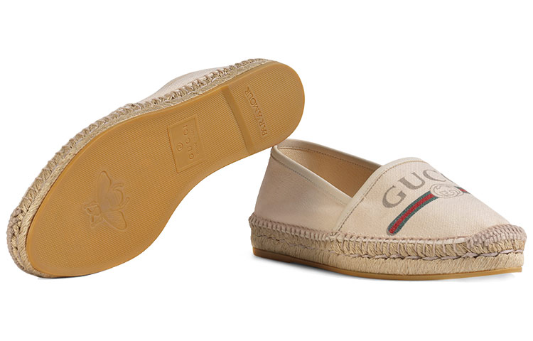 Gucci Wmns Logo Canvas Espadrilles 'Off White' Women's