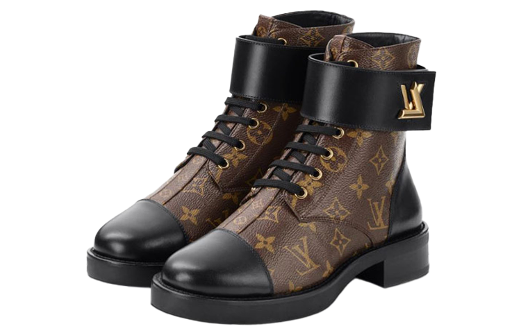 Женские ботинки Louis Vuitton Wonderland Monogram (коричневые) — фото 3