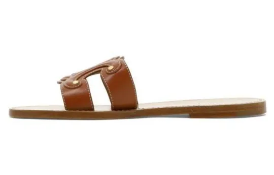 CELINE Slip on Slide Slippers Women's Brown