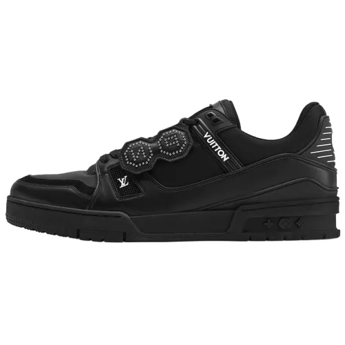 LOUIS VUITTON Nigo Collaboration Trainer FW25 Cow Leather Low top Skateboard Shoes Unisex Black