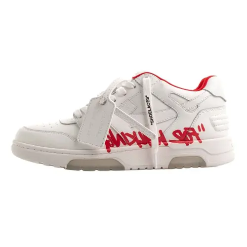 OFF WHITE Out Of Office 'OOO' Low Tops For Walking White White Red FW21