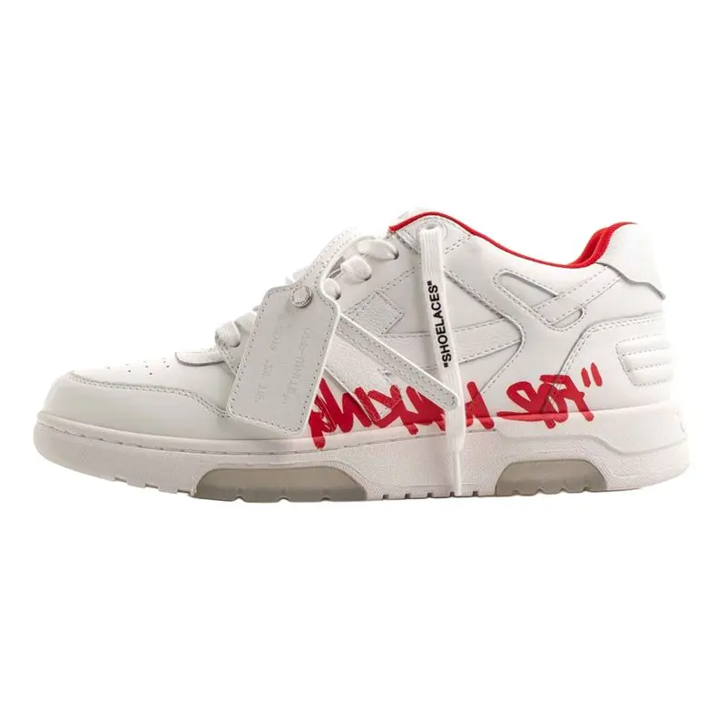 OFF WHITE Out Of Office 'OOO' Low Tops For Walking White White Red FW21