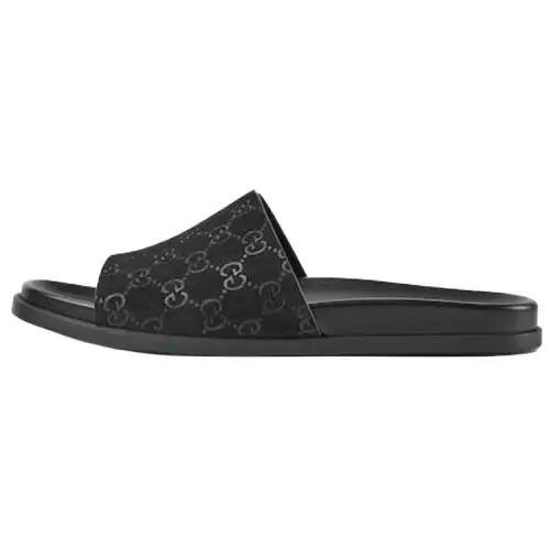 Gucci Slide Sandal 'Engraved Gg Monogram - Black'
