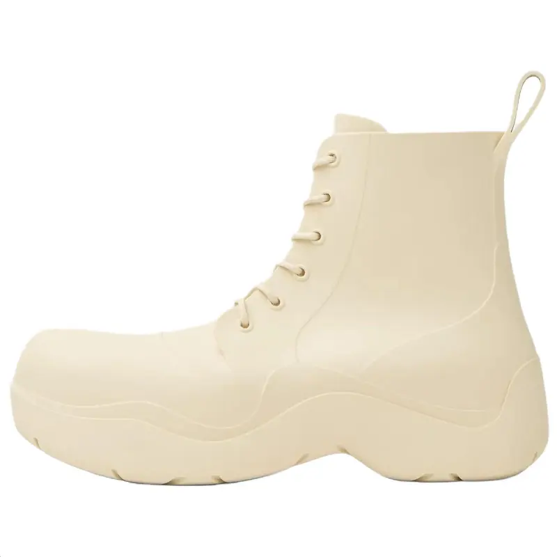 Bottega Veneta Puddle Rubber Ankle Boots Men's Ecru