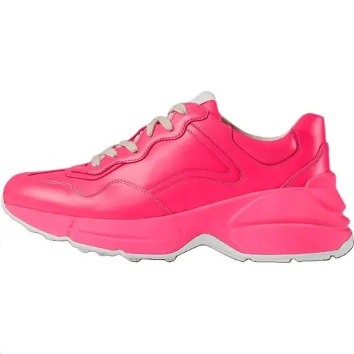 GUCCI Rhyton Cow Leather Low top Chunky Sneakers Men's Pink