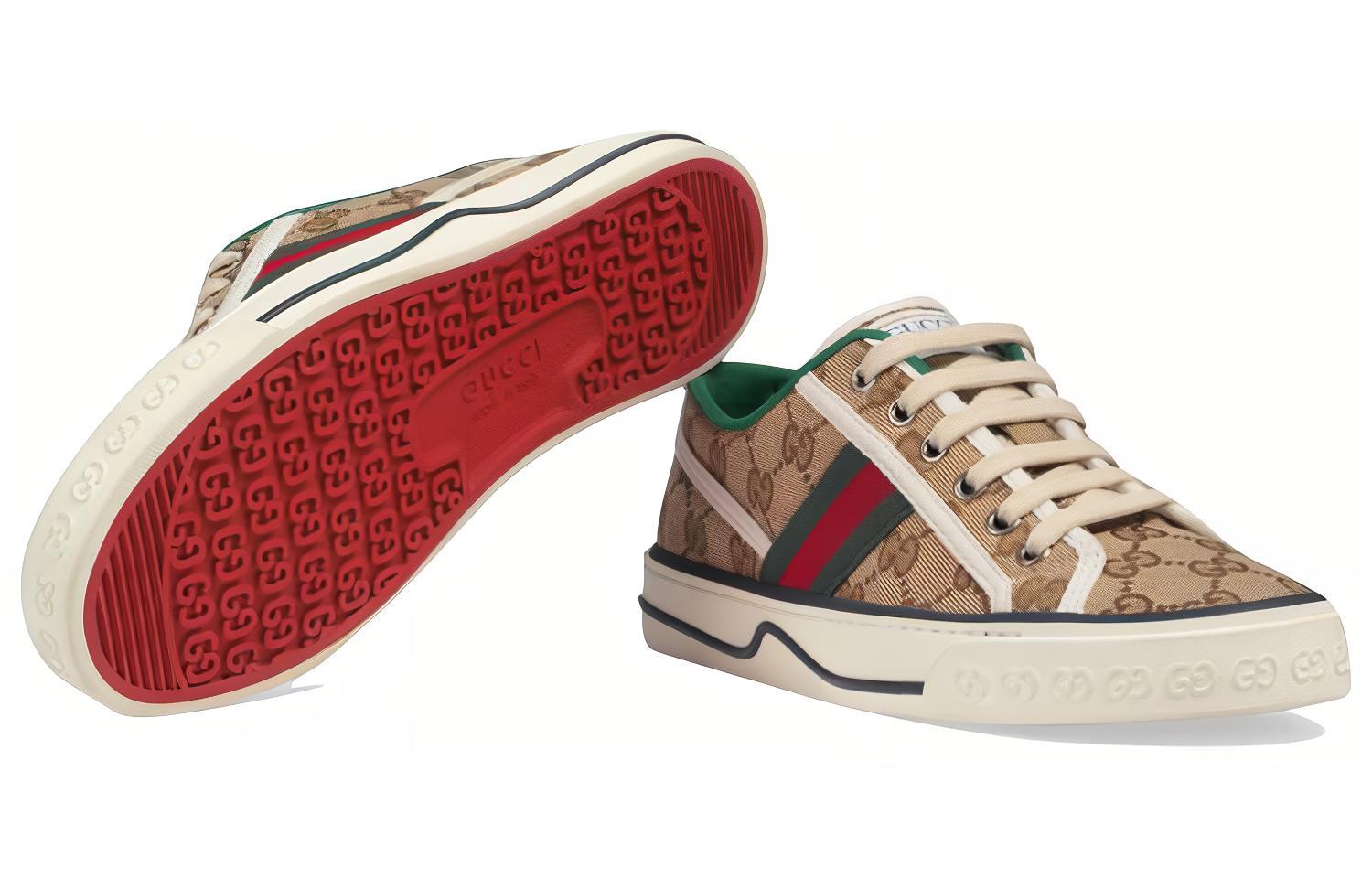 Женские кеды Gucci Tennis 1977 GG (коричневые) — фото 5
