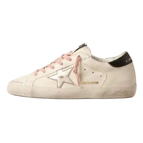 Golden Goose Super Star Low top Skateboard Shoes Women's Beige Distressed
