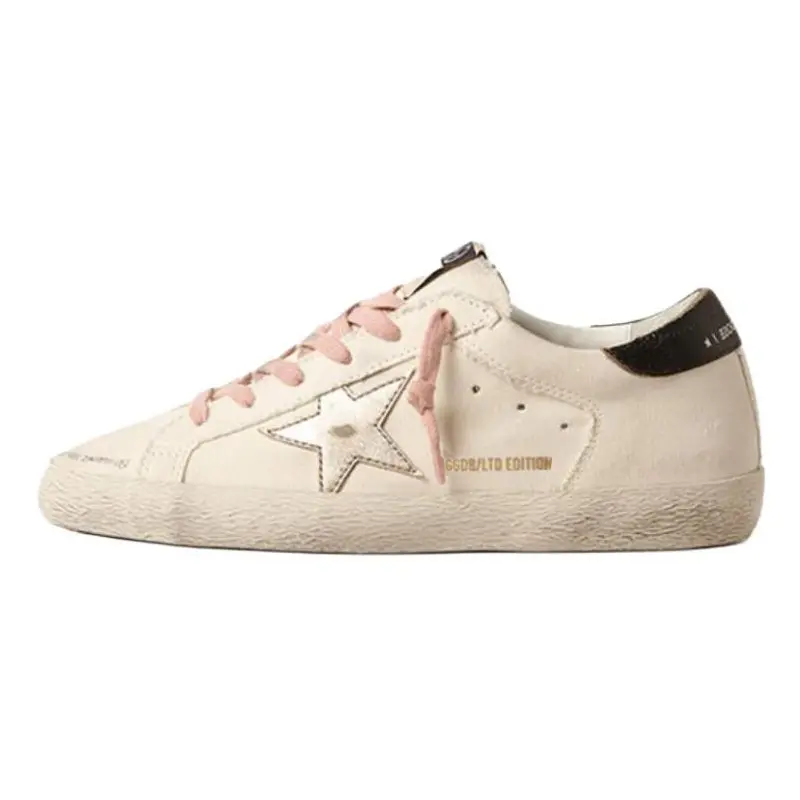 Golden Goose Super Star Low top Skateboard Shoes Women's Beige Distressed