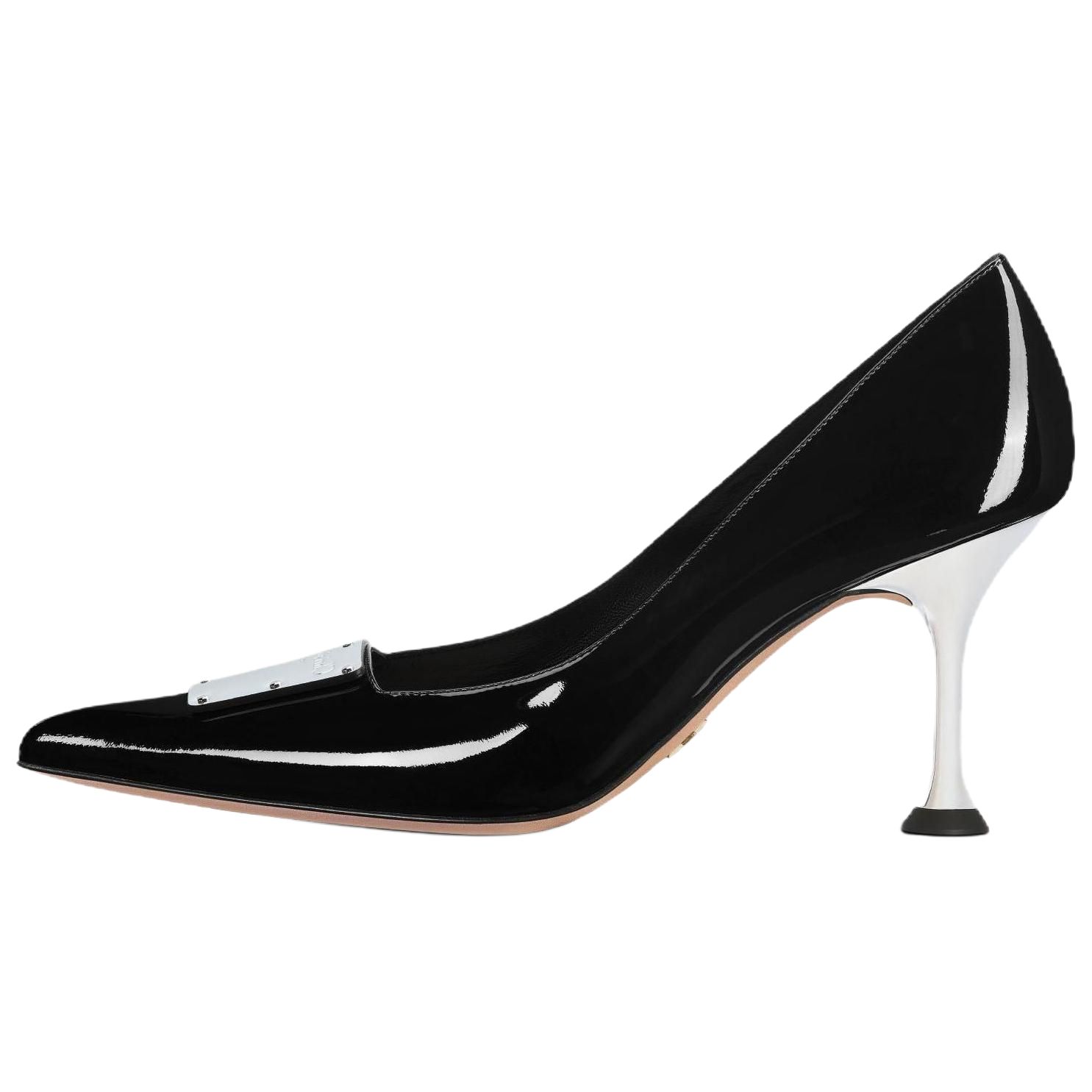DIOR La Parisienne Dior Leather Slim Heel High Heels Women's Black