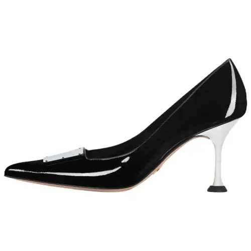 DIOR La Parisienne Dior Leather Slim Heel High Heels Women's Black