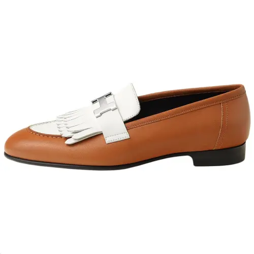 HERMES Royal Loafers 1.7CM Women's White Brown