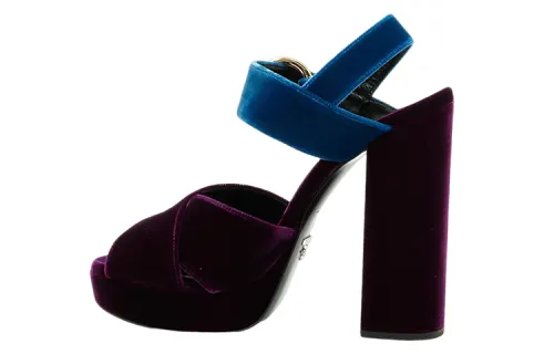 PRADA One Strap Sandals Women's Burgundy