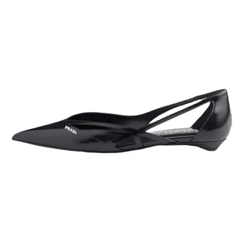 PRADA Cow Leather Casual Shoes Women's Black