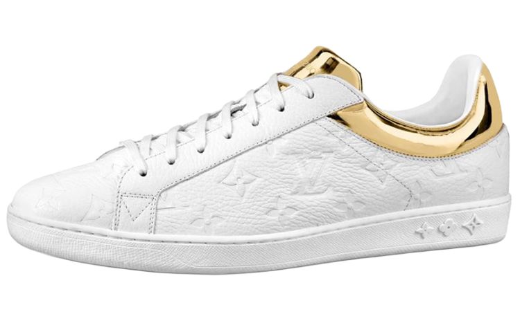 LOUIS VUITTON Luxembourg Sneakers 'White Logo Monogram With Gold Collar'