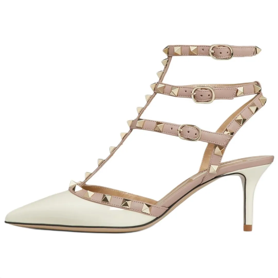 Valentino Patent Leather Slim Heel High Heels 6.5cm Women's White
