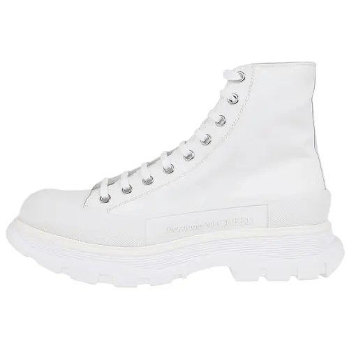 Alexander McQueen Canvas Tread Slick High Top Sneakers 'White'