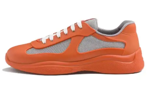 PRADA Fabric Low top Casual Shoes Unisex Orange